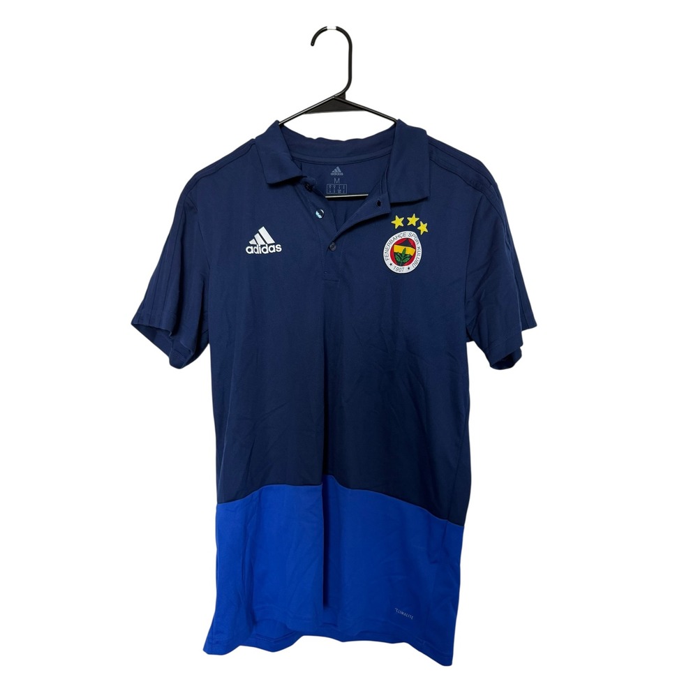 Adidas Fenerbahce SK Polo Shirt Mens Medium Blue Climalite Soccer Jersey Fan Top